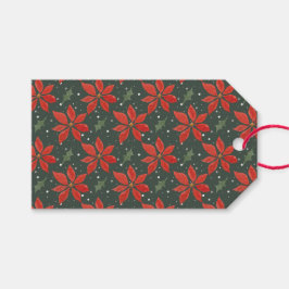 Etiquetas Para Regalos Holiday clásico de Poinsetta