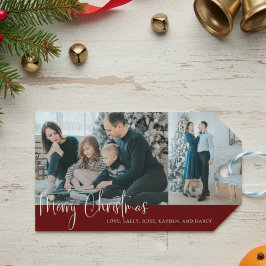 Etiquetas Para Regalos Holiday Merry Christmas Script 2 Collage de fotos 