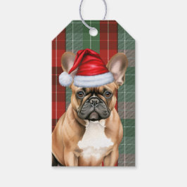 Etiquetas Para Regalos Holiday Plaid with a French Bulldog Christmas