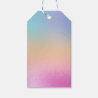 Etiquetas Para Regalos Holográfico Ombre Minimalismo Azul rosa