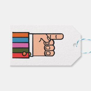 Etiquetas Para Regalos Hombre funky con mano señalando 