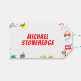 Etiquetas Para Regalos Honk beep vroom vehículos felices cumpleaños