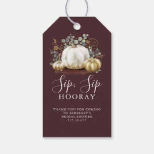 Etiquetas Para Regalos Hooray de la sip de la piel de calabaza blanca y d