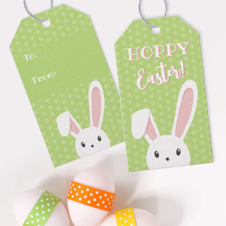 Etiquetas Para Regalos Hoppy Easter Bunny Cute Funny Spring Green