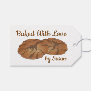 Etiquetas Para Regalos Horneado con amor Ginger Snap Biscuit Cookie