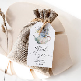 Etiquetas Para Regalos Hortensias azules tetera baby shower gracias