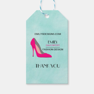 Etiquetas Para Regalos Hot Pink Stiletto High Heel Shoel Moda Biz Gracias