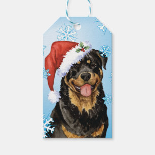 Etiquetas Para Regalos Howlidays feliz Rottweiler