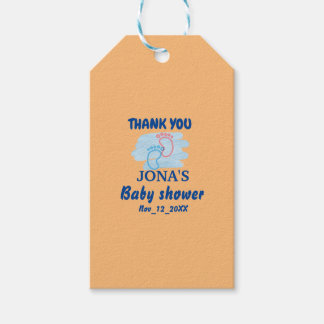 Etiquetas Para Regalos Huella de Baby Shower personalizado Gracias