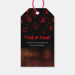 Etiquetas Para Regalos Huellas de Manos Sangrientas de Halloween