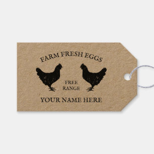 Etiquetas Para Regalos Huevos frescos de granja de corral silhouette de p