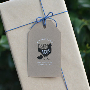 Etiquetas Para Regalos Huevos frescos Kraft Guión rústico