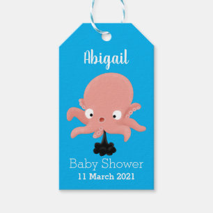 Etiquetas Para Regalos Humor de personalizado de pulpo de bebé de color r