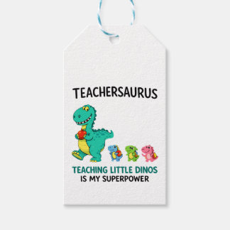 Etiquetas Para Regalos Humor de Teachersaurus con pequeños dinosaurios
