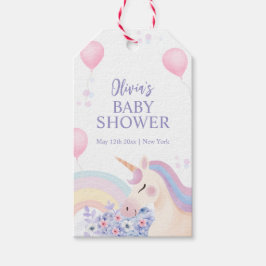 Etiquetas Para Regalos Hydrangea Balloon Rainbow Unicorn Baby Shower