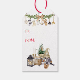 Etiquetas Para Regalos Hygge, alegría, paz, vacaciones de armonía doblada