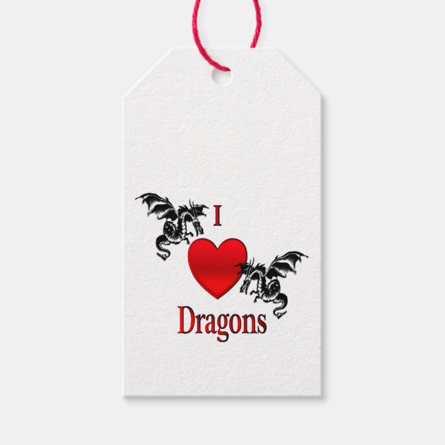 Etiquetas Para Regalos I Heart Dragons (Anverso)