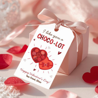 Etiquetas Para Regalos I Like You a Choco-lot Valentine Gift Tag
