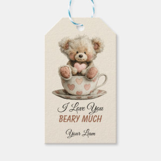 Etiquetas Para Regalos I Love You Beary Much In Cup Postcard