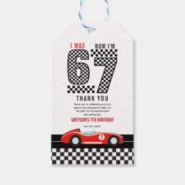 Etiquetas Para Regalos I Was 6 Now I'm 7 Race Car Boy  7th Birthday Party