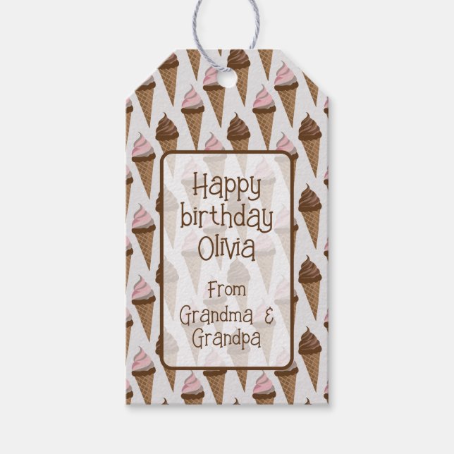 Etiquetas Para Regalos Ice Cream Cone (Anverso)