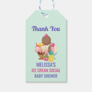 Etiquetas Para Regalos Ice Cream Social Baby Shower Event Gracias