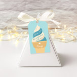 Etiquetas Para Regalos Ice Cream Swirl Kids Birthday Thank You Favor<br><div class="desc">Designed to match our soft serve ice cream kids' birthday party invitations,  these cute favor tags feature a blue raspberry and vanilla soft serve swirl cone with the words "thank you for celebrating with me, " and a signature in cute retro vintage style lettering.</div>