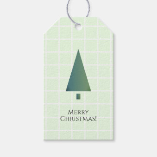 Etiquetas Para Regalos Icono de árbol de navidad blanco verde mínimo de G