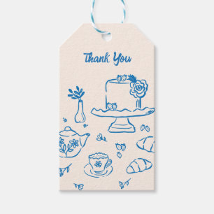 Etiquetas Para Regalos Iconos de té dibujados a mano caprichosos Gracias