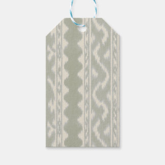 Etiquetas Para Regalos Ikat de suave salvia a pequeña escala sobre crema