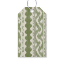 Ikat de Verde Musgo a Pequeña Escala sobre Crema