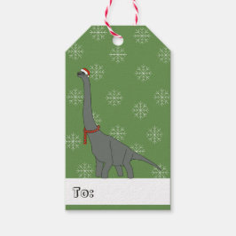Etiquetas Para Regalos illusima Dinosaurio de cuello largo Copos de nieve