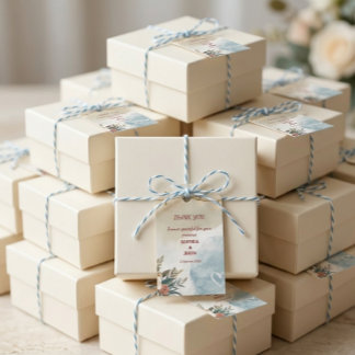 Etiquetas Para Regalos Iluminación de Playa Tema Suave Elegante Minimalis