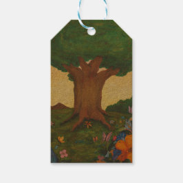 Etiquetas Para Regalos Ilustracion acuarela Árbol Vida Fantasía Arte Amor