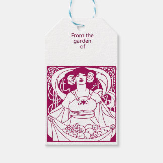 Etiquetas Para Regalos Ilustración Art Nouveau de Doncella de la Cosecha