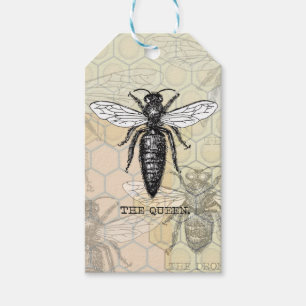 Etiquetas Para Regalos Ilustracion de antigüedades de insectos de Queen B