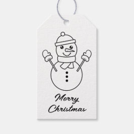 Etiquetas Para Regalos Ilustracion de arte Cute Winter Snowman Line