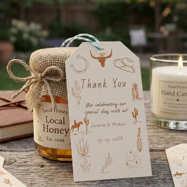 Etiquetas Para Regalos Ilustración de boda al estilo vaquero occidental b