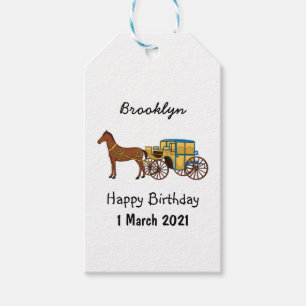Etiquetas Para Regalos Ilustracion de caballos y carruajes reales