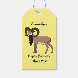 Etiquetas Para Regalos Ilustracion de cabra de Mouflon