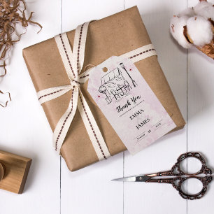 Etiquetas Para Regalos Ilustración de Café Romántico Favor de Agradecimie