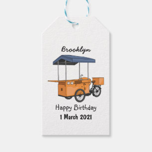 Etiquetas Para Regalos Ilustracion de carrito de comida para bicicletas p