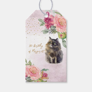 Etiquetas Para Regalos Ilustracion de gato persa Fiesta Chica de cumpleañ