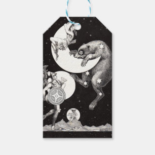 Etiquetas Para Regalos Ilustración de la Noche del Dios del Universo del