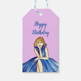 Etiquetas Para Regalos Ilustración de moda de vestido de cóctel azul real