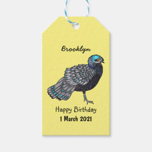 Etiquetas Para Regalos Ilustracion de personalizado de aves de pavo real 