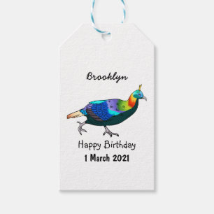 Etiquetas Para Regalos Ilustracion de personalizado de aves monales del H