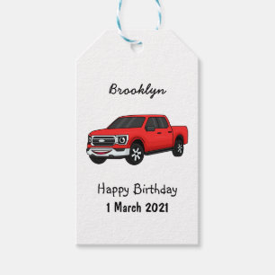 Etiquetas Para Regalos Ilustracion de personalizado de camioneta roja