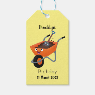 Etiquetas Para Regalos Ilustracion de personalizado de carretilla naranja