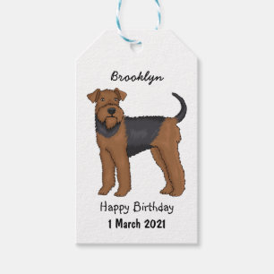 Etiquetas Para Regalos Ilustracion de personalizado de perro Airedale ter